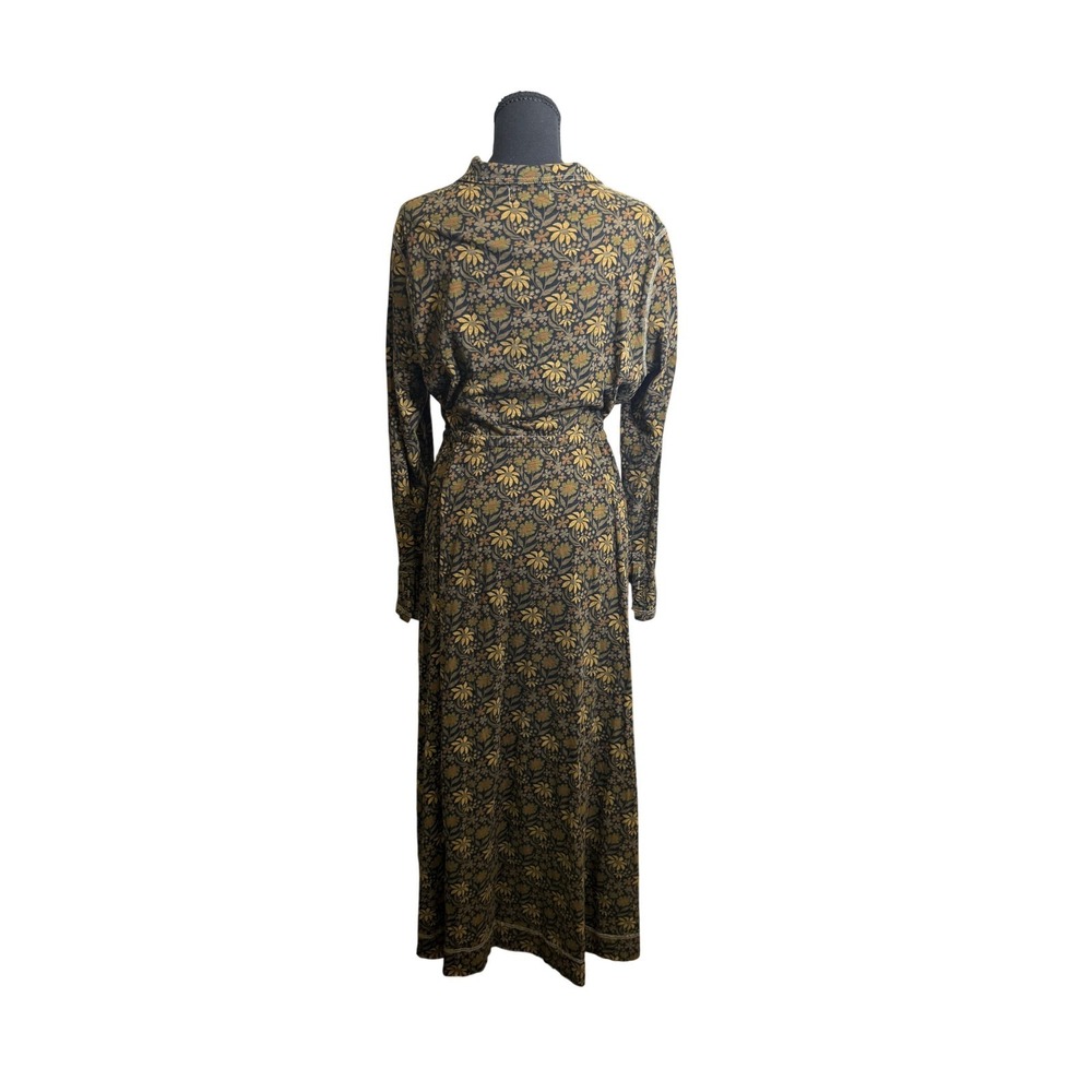 Natural Life Maxi Dress Women Large Brown Floral Cotton Boho Shirtdress L EX - Picture 5 of 7